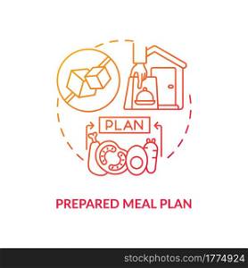 Prepared meal plan concept icon. Eating strategy for treatment of disease. Healthy foods for illness. Diabetes abstract idea thin line illustration. Vector isolated outline color drawing. Prepared meal plan concept icon