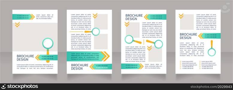 Preparing cv and resume for job position blank brochure layout design. Vertical poster template set with empty copy space for text. Premade corporate reports collection. Editable flyer 4 paper pages. Preparing cv and resume for job position blank brochure layout design