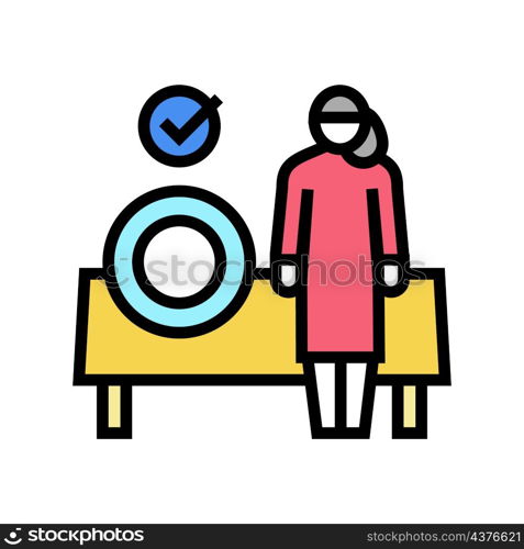 preparing meals babysitter color icon vector. preparing meals babysitter sign. isolated symbol illustration. preparing meals babysitter color icon vector illustration