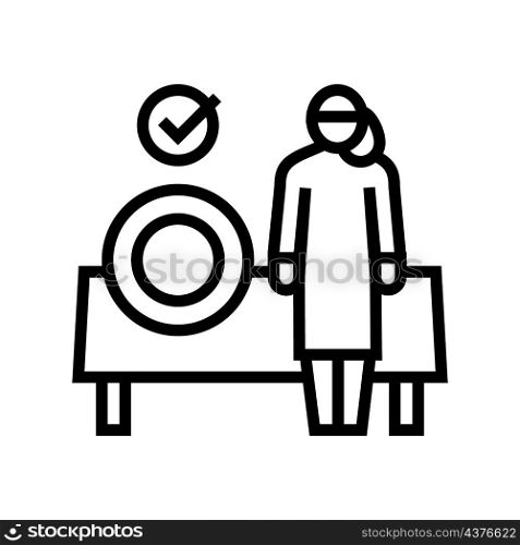 preparing meals babysitter line icon vector. preparing meals babysitter sign. isolated contour symbol black illustration. preparing meals babysitter line icon vector illustration