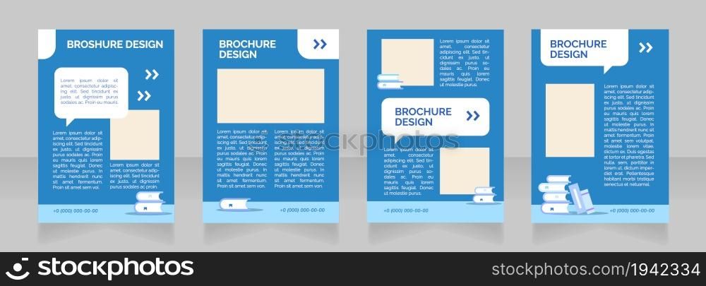 Preschool classes and activities blank brochure layout design. Vertical poster template set with empty copy space for text. Premade corporate reports collection. Editable flyer paper pages. Preschool classes and activities blank brochure layout design