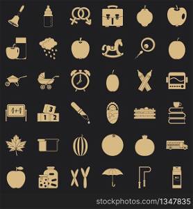 Preschool icons set. Simple style of 36 preschool vector icons for web for any design. Preschool icons set, simple style
