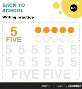 Preschool kids worksheet. Tracing digits 0 to 9. back to school practice for preschoolers. Tracing numbers Worksheet.