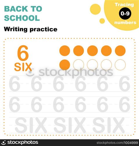 Preschool kids worksheet. Tracing digits 0 to 9. back to school practice for preschoolers. Tracing numbers Worksheet.