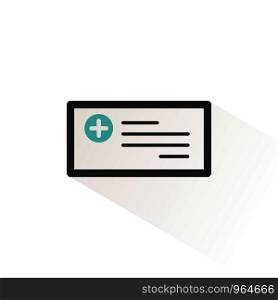 Prescription. Flat color icon with beige shade. Pharmacy and medicine vector illustration