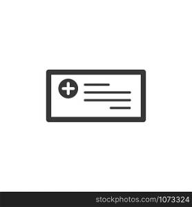 Prescription icon. Isolated image. Flat pharmacy and medicine vector illustration