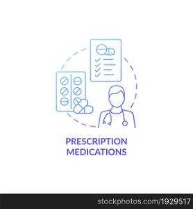 Prescription medications blue gradient concept icon. Pneumonia treatment abstract idea thin line illustration. Treating infectious diseases. Pharmaceutical drugs. Vector isolated outline color drawing. Prescription medications blue gradient concept icon