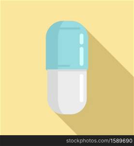 Prescription pill icon. Flat illustration of prescription pill vector icon for web design. Prescription pill pill icon, flat style