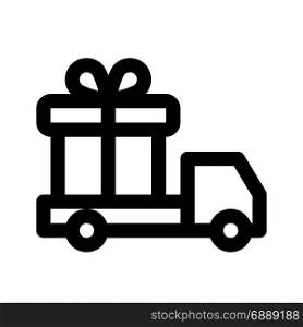 present delivery, icon on isolated background