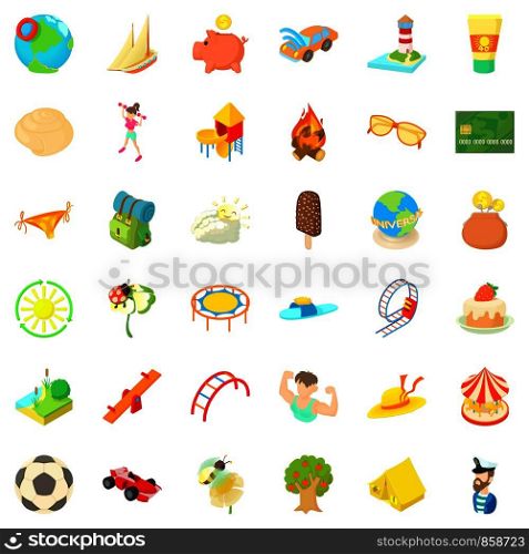 Present icons set. Cartoon style of 36 present vector icons for web isolated on white background. Present icons set, cartoon style