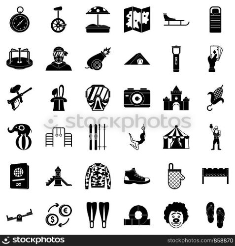 Present icons set. Simple style of 36 present vector icons for web isolated on white background. Present icons set, simple style
