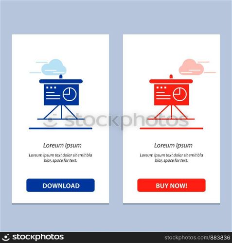Presentation, Analytics, Board, Business Blue and Red Download and Buy Now web Widget Card Template