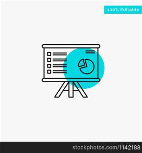 Presentation, Analytics, Business, Chart, Graph, Marketing, Report turquoise highlight circle point Vector icon