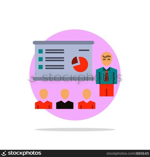 Presentation, Analytics, Business, Graph, Marketing, People, Statistics Abstract Circle Background Flat color Icon