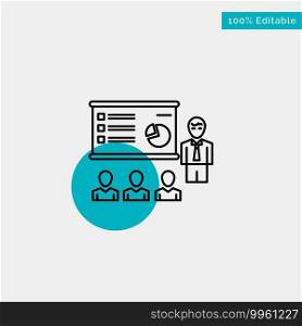 Presentation, Analytics, Business, Graph, Marketing, People, Statistics turquoise highlight circle point Vector icon