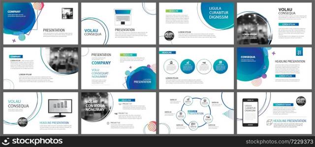 Presentation and slide layout background. Design blue and green gradient geometric template. Use for business annual report, flyer, marketing, leaflet, advertising, brochure, modern style.