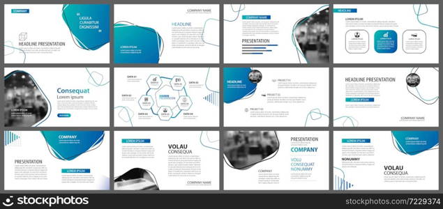 Presentation and slide layout background. Design blue and green gradient geometric template. Use for business annual report, flyer, marketing, leaflet, advertising, brochure, modern style.