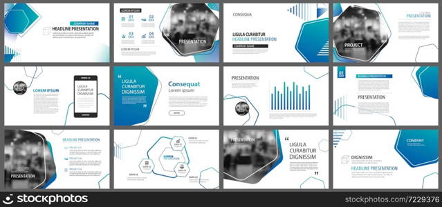 Presentation and slide layout background. Design blue and green gradient geometric template. Use for business annual report, flyer, marketing, leaflet, advertising, brochure, modern style.