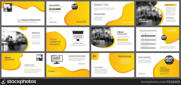 Presentation and slide layout background. Design yellow and orange gradient template. Use for business annual report, flyer, marketing, leaflet, advertising, brochure, modern style.