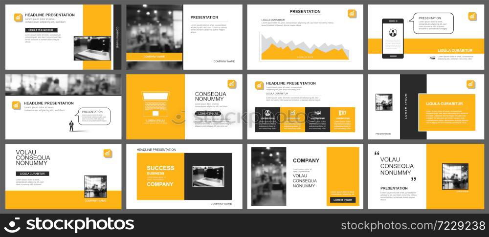 Presentation and slide layout template. Design yellow geometric background. Use for business annual report, flyer, marketing, leaflet, advertising, brochure, modern style.