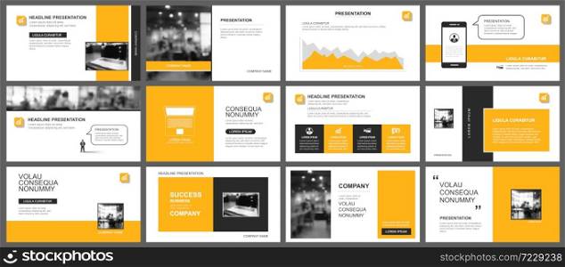 Presentation and slide layout template. Design yellow geometric background. Use for business annual report, flyer, marketing, leaflet, advertising, brochure, modern style.