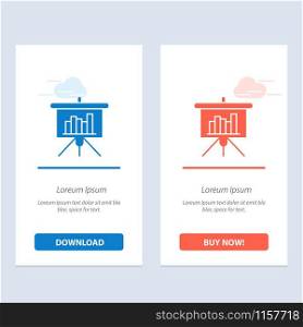 Presentation, Blackboard, PowerPoint, Report Blue and Red Download and Buy Now web Widget Card Template