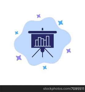 Presentation, Blackboard, PowerPoint, Report Blue Icon on Abstract Cloud Background