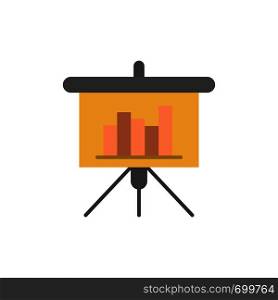 Presentation, Blackboard, PowerPoint, Report Flat Color Icon. Vector icon banner Template
