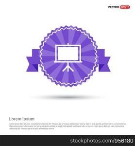 Presentation board icon - Purple Ribbon banner