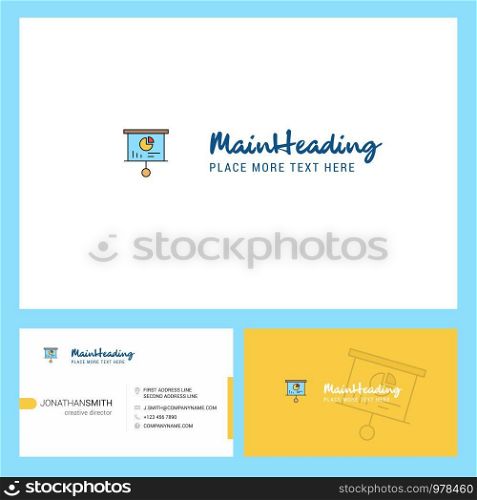 Presentation board Logo design with Tagline & Front and Back Busienss Card Template. Vector Creative Design