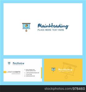 Presentation board Logo design with Tagline & Front and Back Busienss Card Template. Vector Creative Design
