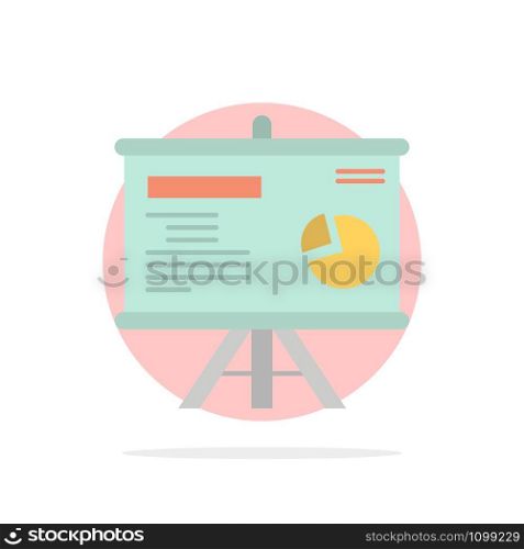 Presentation, Board, Projector, Graph Abstract Circle Background Flat color Icon