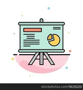 Presentation, Board, Projector, Graph Abstract Flat Color Icon Template
