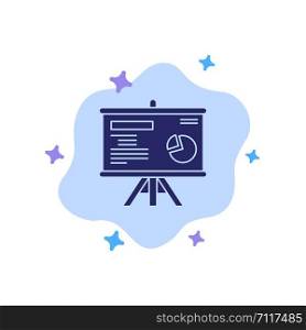 Presentation, Board, Projector, Graph Blue Icon on Abstract Cloud Background