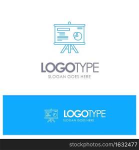 Presentation, Board, Projector, Graph Blue outLine Logo with place for tagline