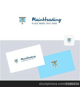Presentation board vector logotype with business card template. Elegant corporate identity. - Vector