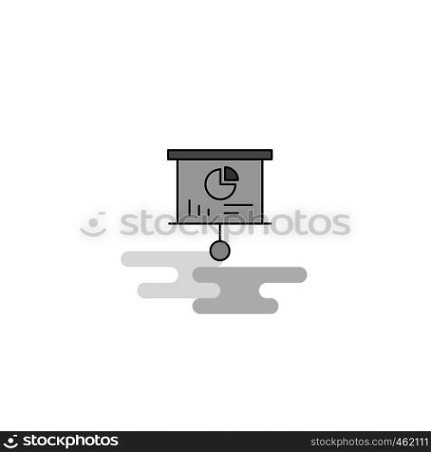 Presentation board Web Icon. Flat Line Filled Gray Icon Vector