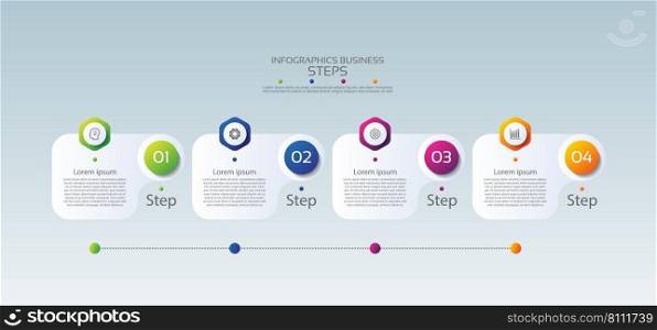 Presentation business abstract background infographic template colorful with 4 step