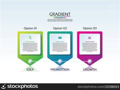 Presentation business abstract background infographic template gradient with 3 step