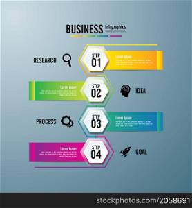 Presentation business abstract background infographic template gradient with 4 step