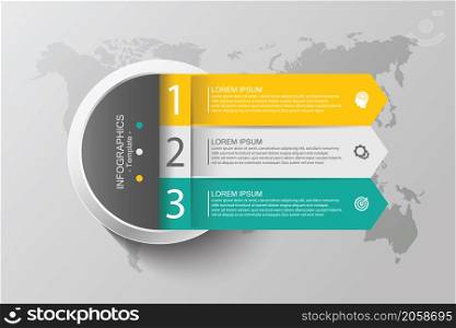 Presentation business abstract background infographic template with 3 step