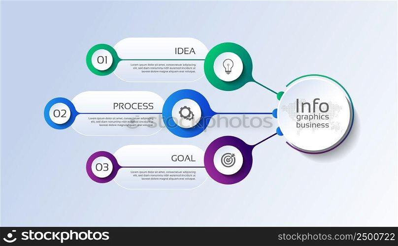 Presentation business abstract background infographic template with 3 step