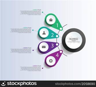 Presentation business abstract background infographic template with 4 step