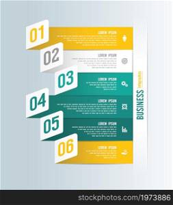Presentation business abstract background infographic template with 6 step