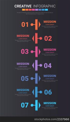 Presentation business concept with 7steps for week, Timeline business for 7 day, Can be used for workflow layout, diagram, business step options, banner, web design. Vector eps 10.
