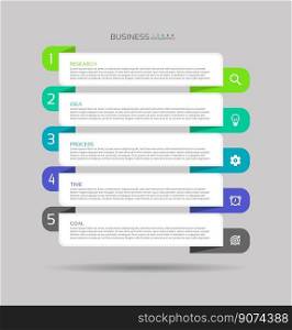 Presentation business infographic design template with 5 step