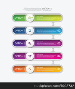 Presentation business infographic elements gradient with 5 step