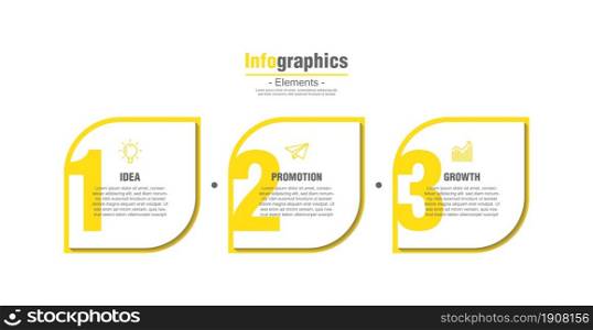 Presentation business infographic elements with 3 step