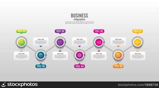 Presentation business infographic template circle colorful with 7 step