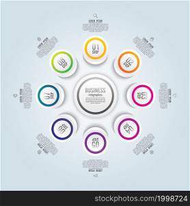 Presentation business infographic template circle colorful with 8 step